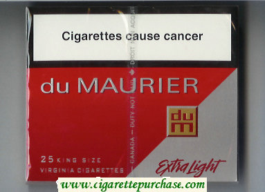 maurier du cigarettes wide flat 25s extra hard king box light